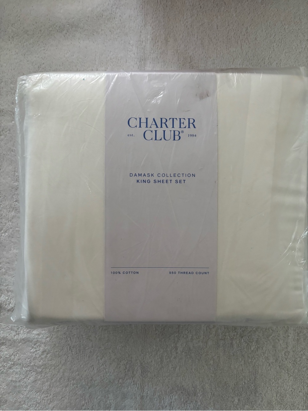 Charter Club Damask Collection King Sheet Set - Ivory Cream